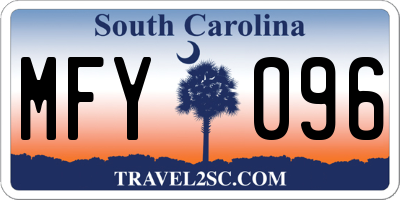 SC license plate MFY096