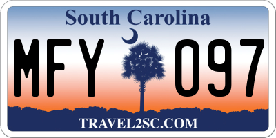 SC license plate MFY097