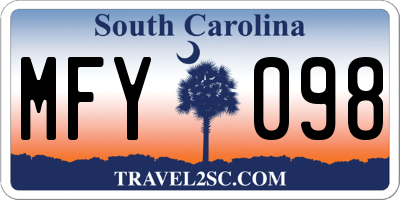 SC license plate MFY098
