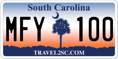 SC license plate MFY100