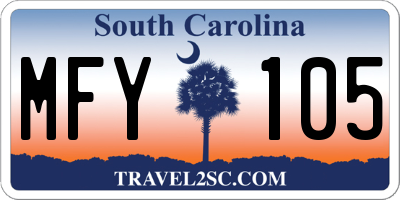 SC license plate MFY105
