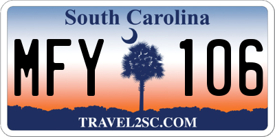 SC license plate MFY106