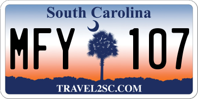 SC license plate MFY107