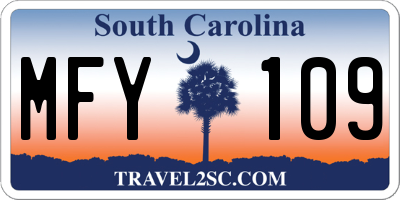 SC license plate MFY109