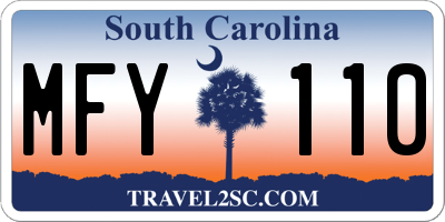 SC license plate MFY110