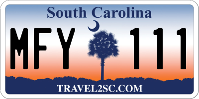 SC license plate MFY111