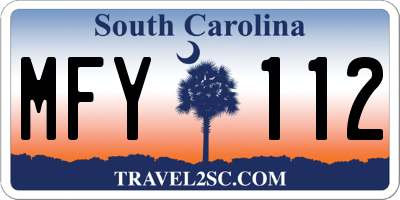 SC license plate MFY112