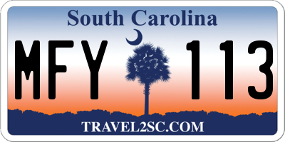 SC license plate MFY113