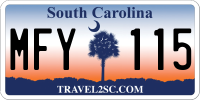 SC license plate MFY115