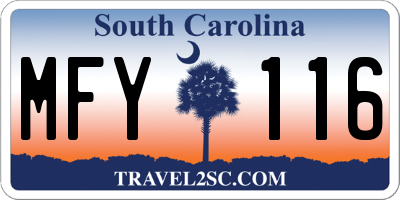 SC license plate MFY116