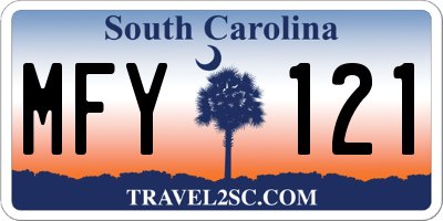 SC license plate MFY121