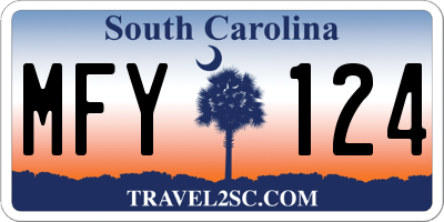 SC license plate MFY124