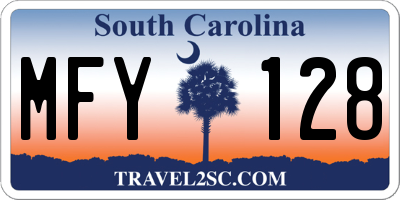 SC license plate MFY128