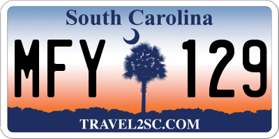 SC license plate MFY129