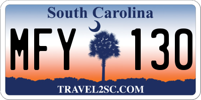 SC license plate MFY130