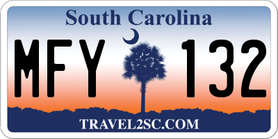 SC license plate MFY132