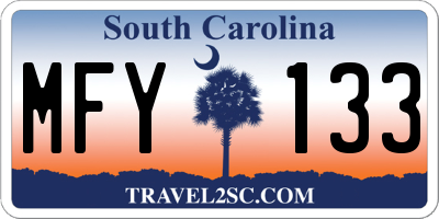 SC license plate MFY133