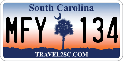 SC license plate MFY134