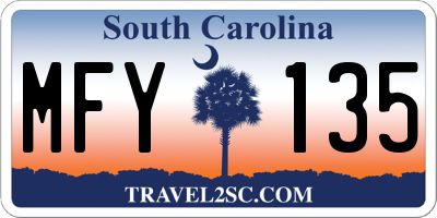 SC license plate MFY135