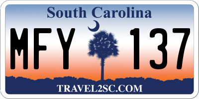 SC license plate MFY137