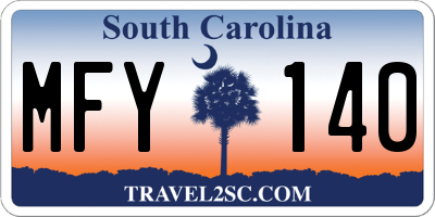SC license plate MFY140