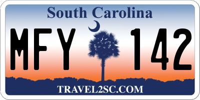 SC license plate MFY142