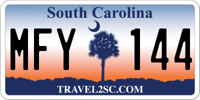 SC license plate MFY144