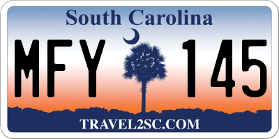 SC license plate MFY145