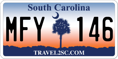 SC license plate MFY146