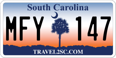 SC license plate MFY147