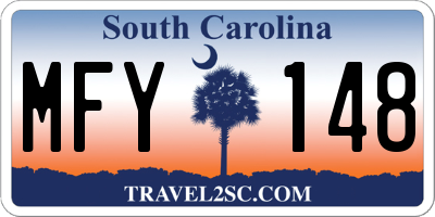 SC license plate MFY148