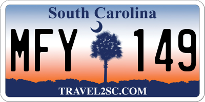 SC license plate MFY149