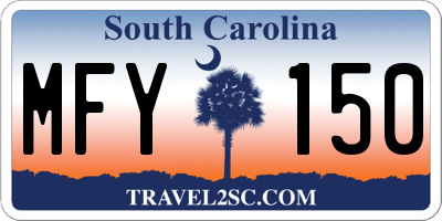 SC license plate MFY150