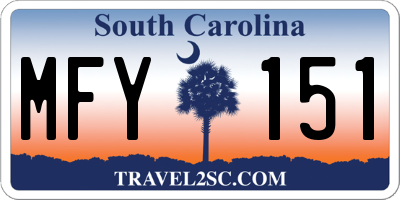 SC license plate MFY151