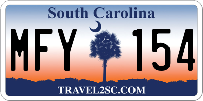 SC license plate MFY154