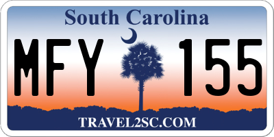 SC license plate MFY155