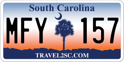 SC license plate MFY157