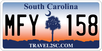 SC license plate MFY158