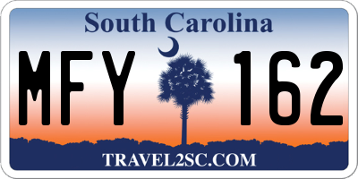 SC license plate MFY162