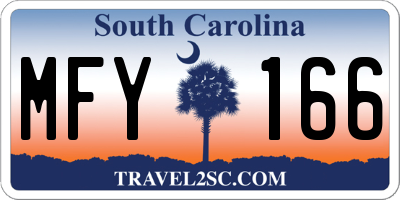 SC license plate MFY166