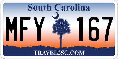 SC license plate MFY167