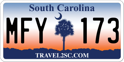 SC license plate MFY173