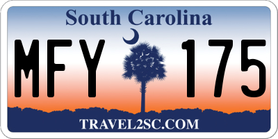 SC license plate MFY175
