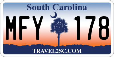 SC license plate MFY178