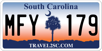 SC license plate MFY179