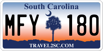 SC license plate MFY180