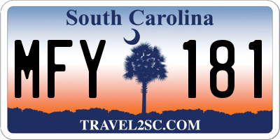 SC license plate MFY181