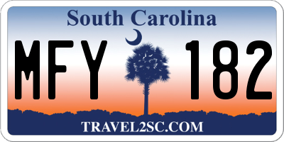 SC license plate MFY182
