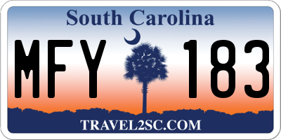 SC license plate MFY183