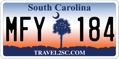 SC license plate MFY184